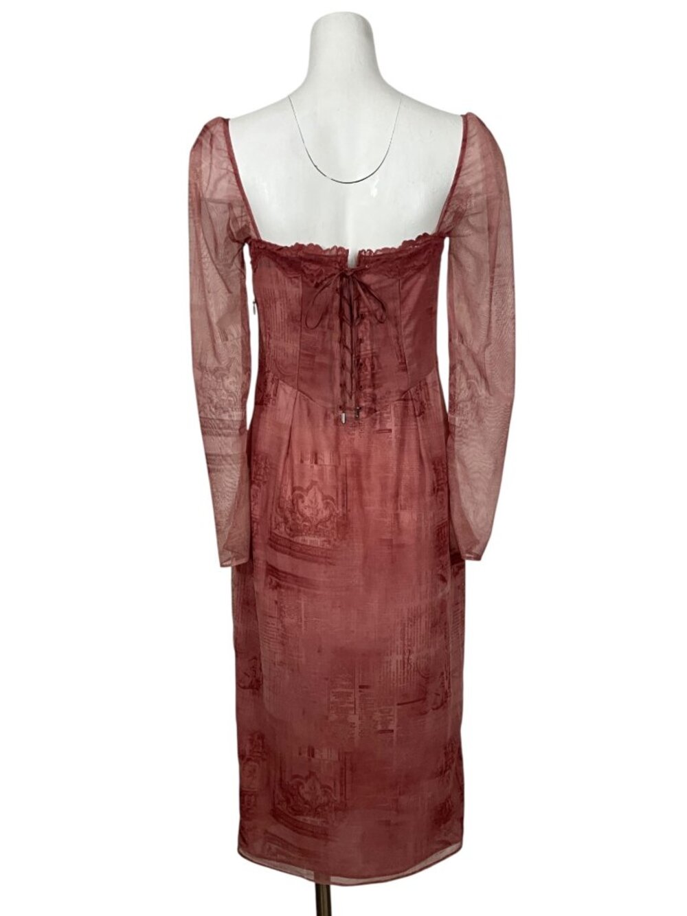 House OF CB Seraphina Corset Dress L Pink Print Bodycon - Picture 8 of 16